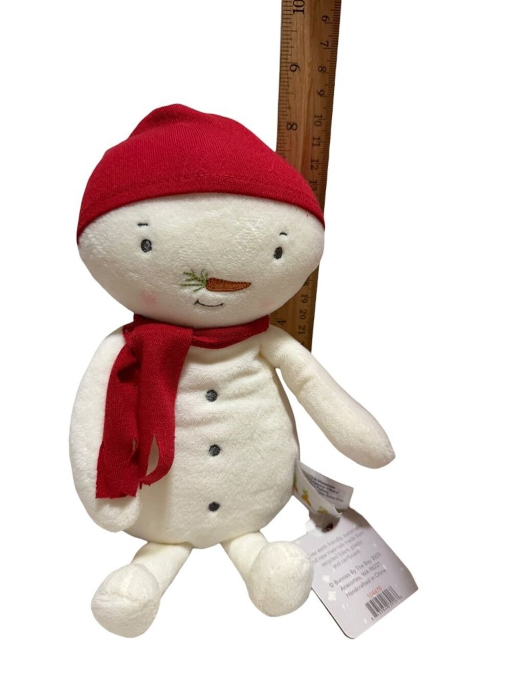 Bunnies By The Bay Marshmallow Snowman Set of 4 Plush Toys With Tags Christmas - Picture 4 of 10